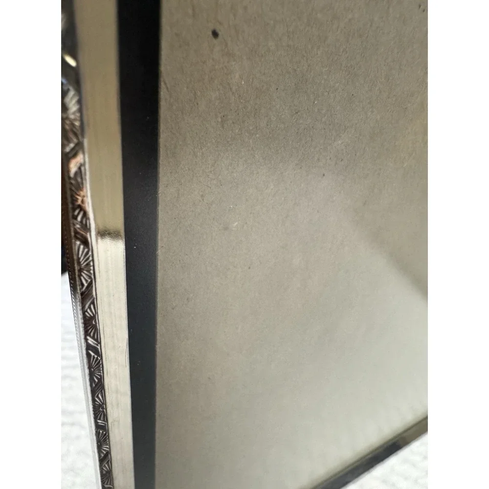 Vintage Silver Tone Double Picture Frame‎ 8x10 Photo Hinged Embossed Bottom Load